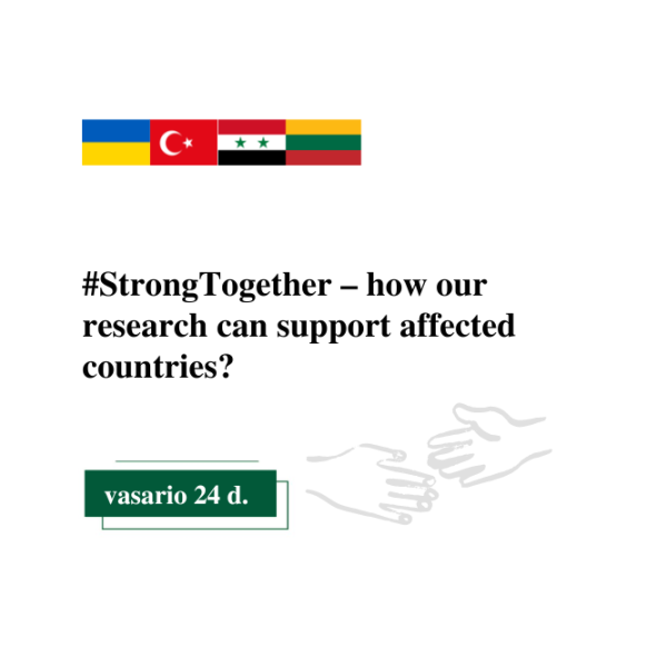Nuotolinis seminaras #StrongTogether – how our research can support affected countries?